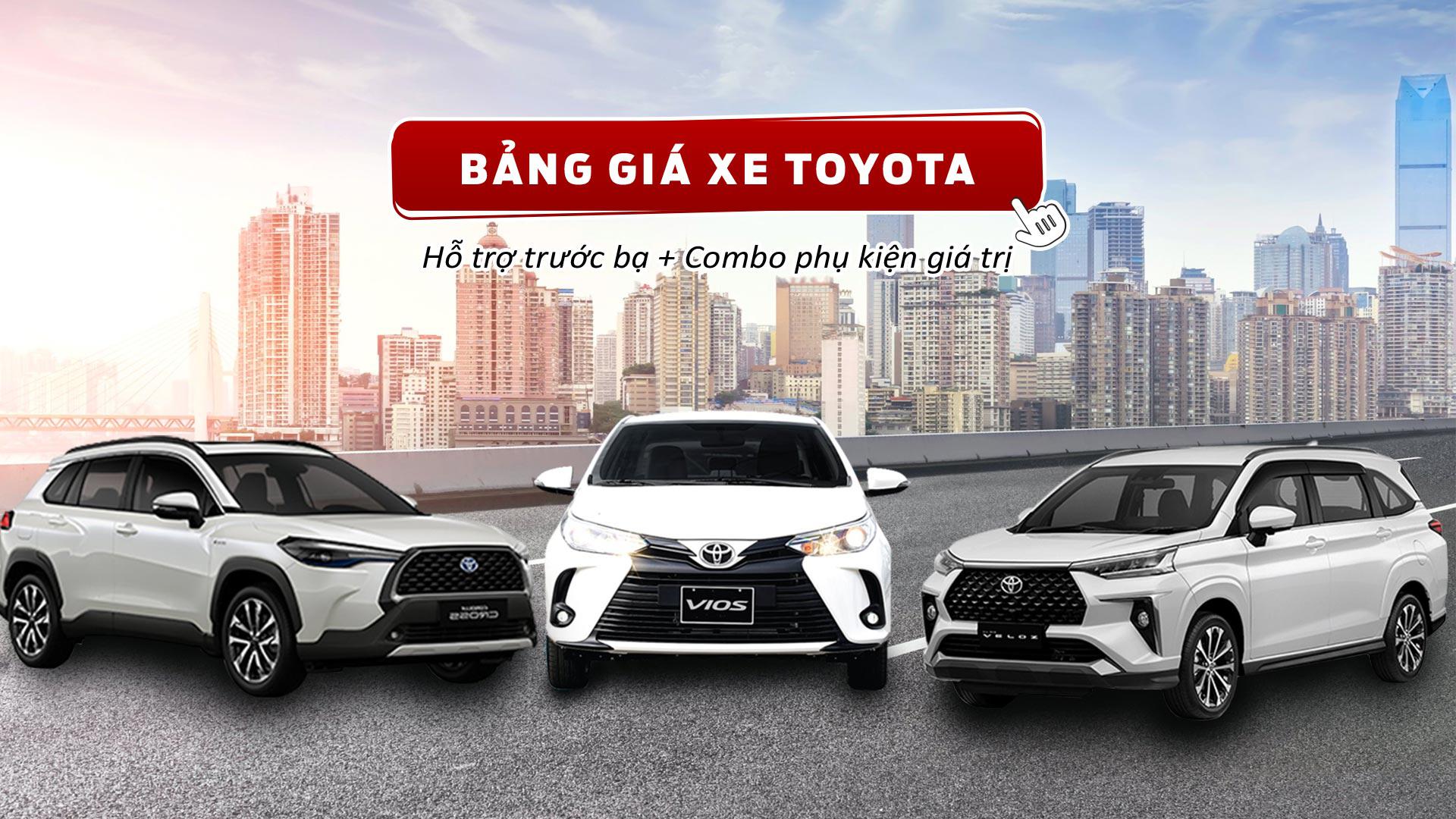 Bảng giá xe Toyota & ưu đãi khi mua xe TOYOTA LONG AN
